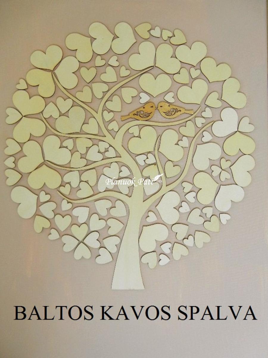 Paveikslas širdučių medis svečių palinkėjimams rašyti (50x70cm)
