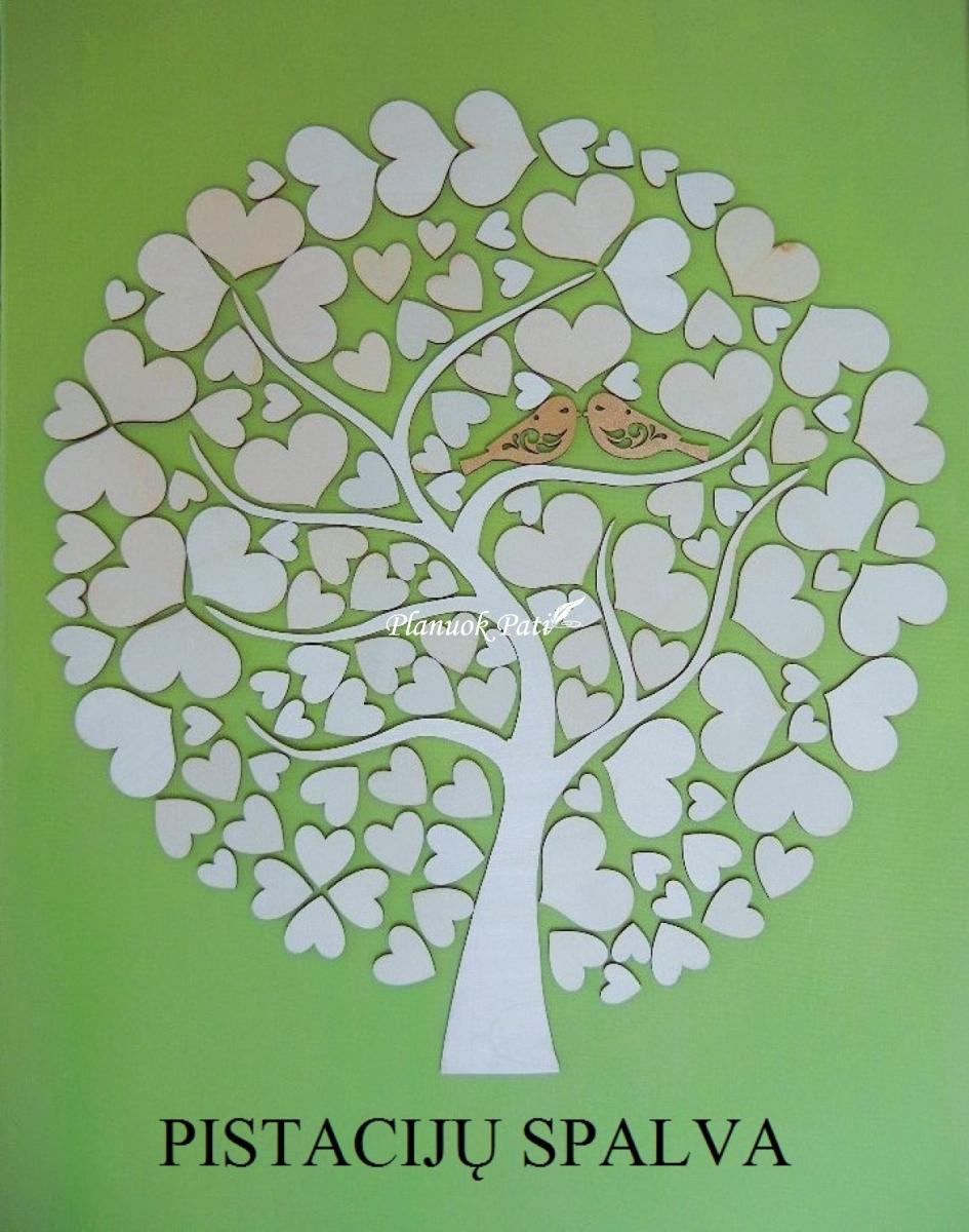 Paveikslas širdučių medis svečių palinkėjimams rašyti (50x70cm)