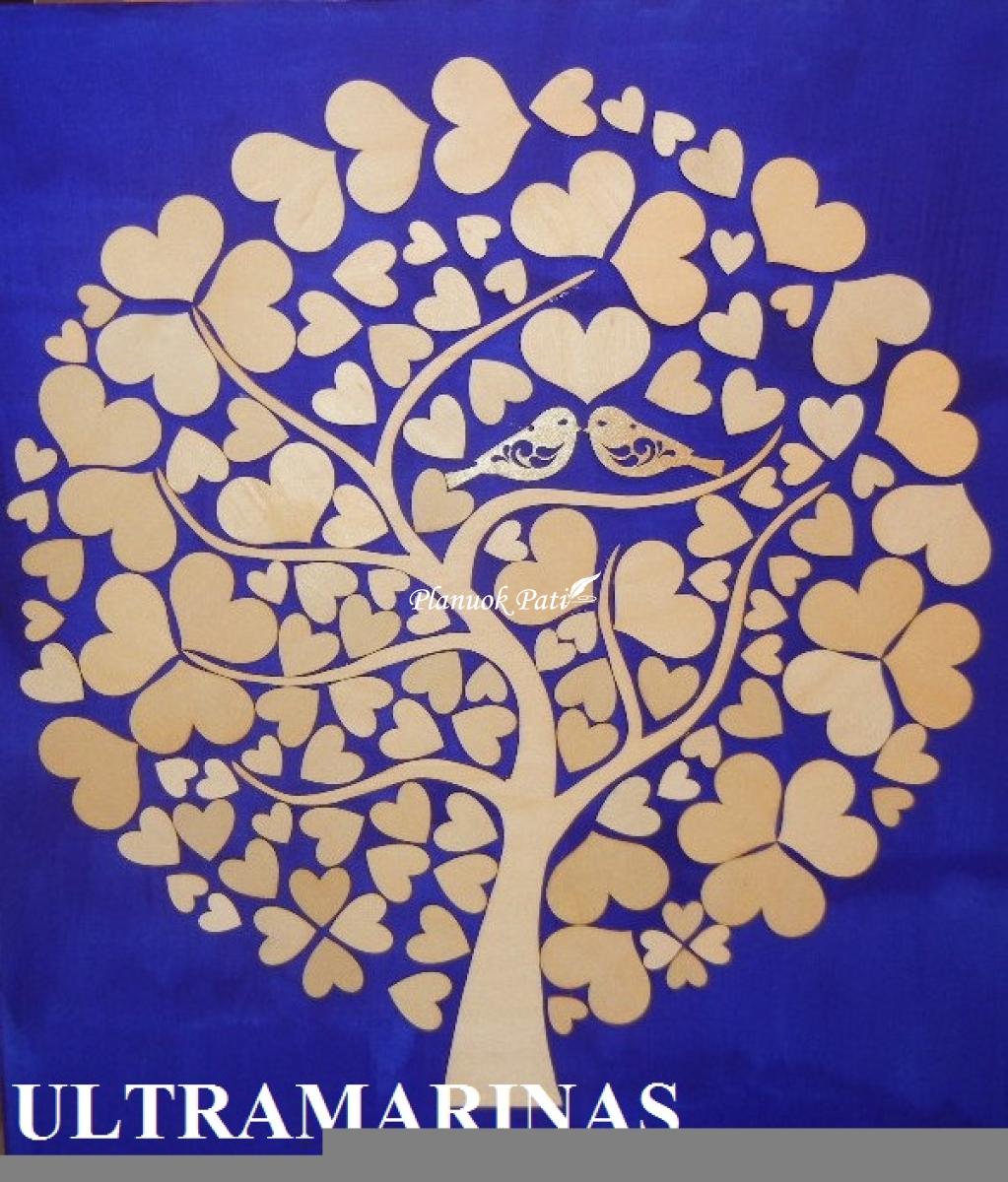 Paveikslas širdučių medis svečių palinkėjimams rašyti (50x70cm)