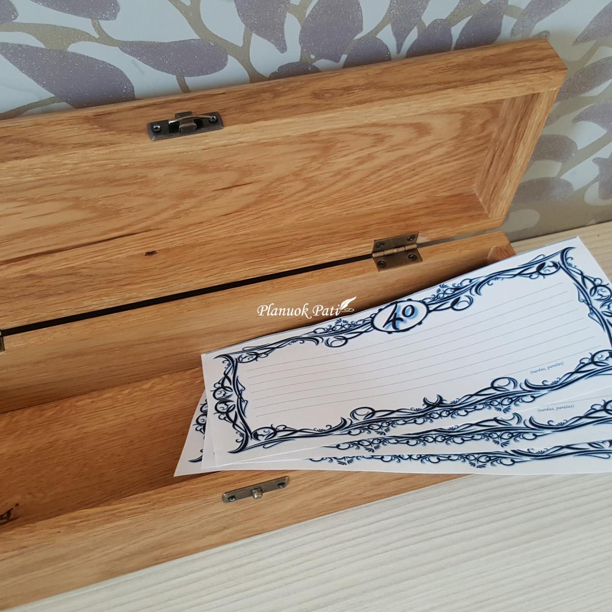 Laiko kapsulė - ąžuolinė dėžutė jubiliejui