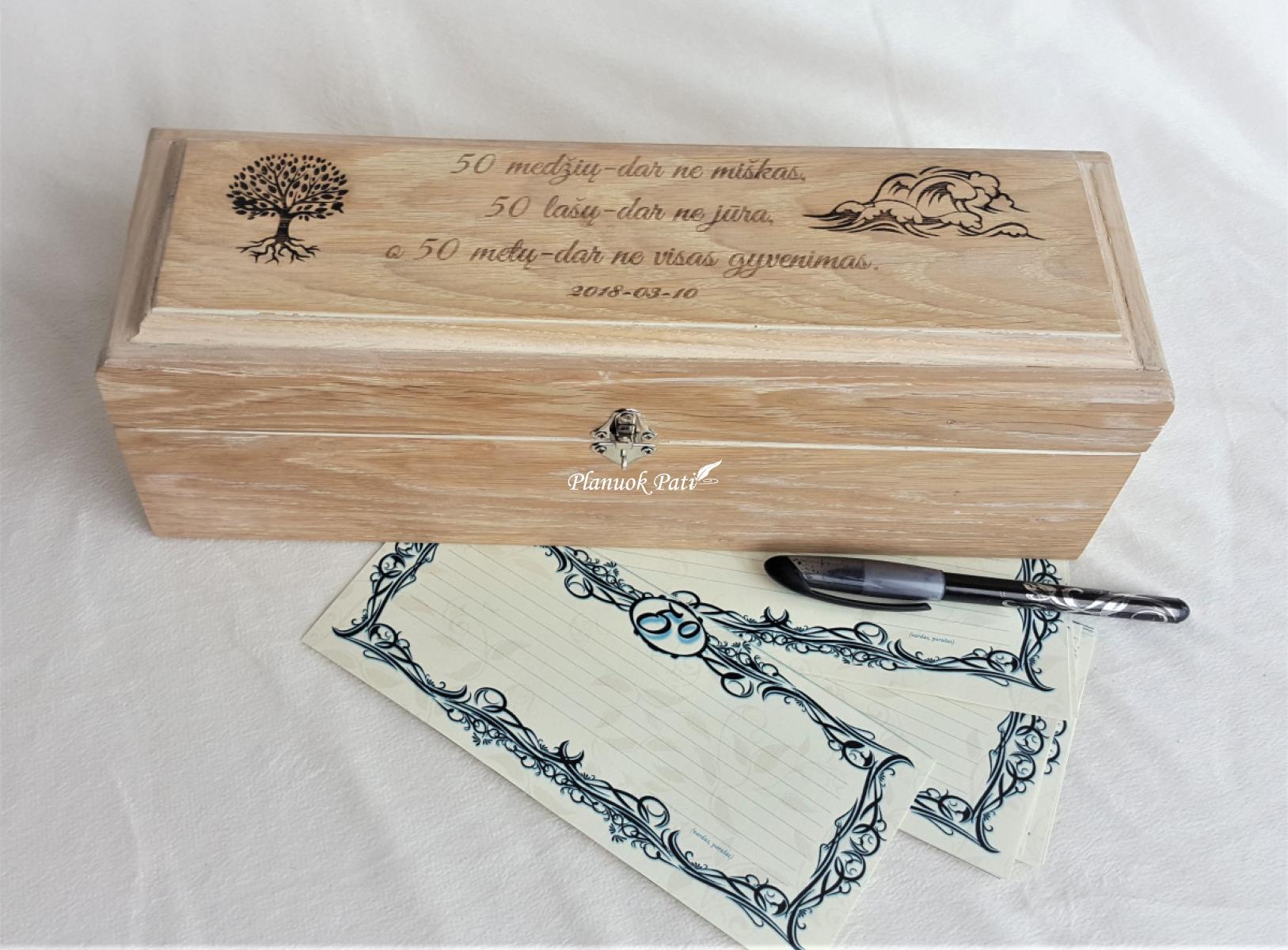 Laiko kapsulė - ąžuolinė dėžutė jubiliejui