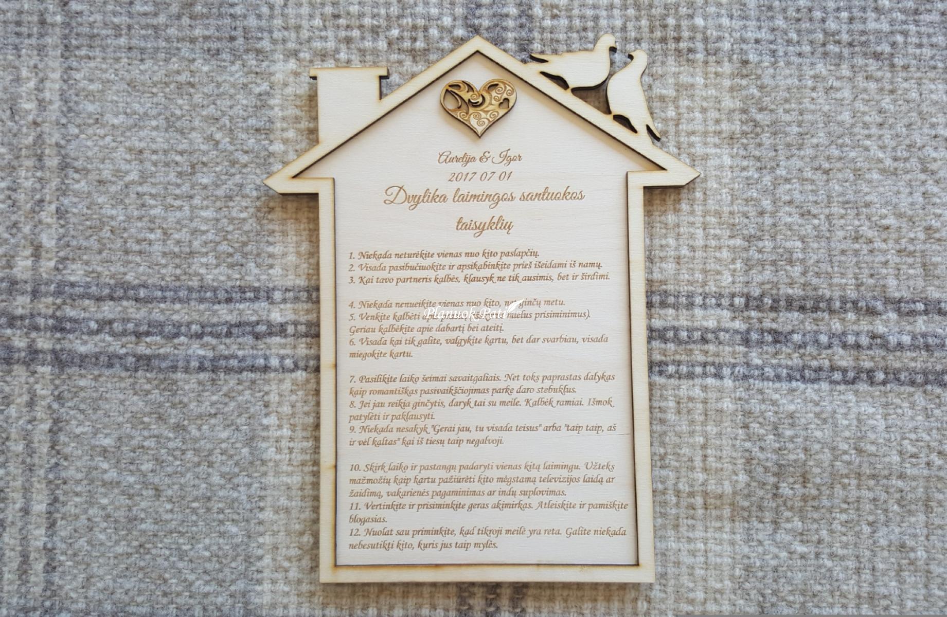 Šeimos arba Santuokos taisyklės - Namelis