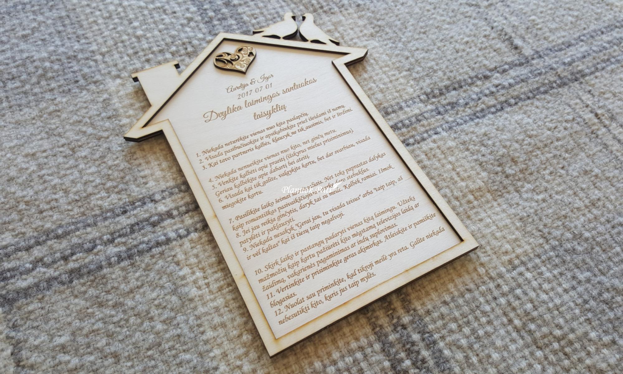 Šeimos arba Santuokos taisyklės - Namelis