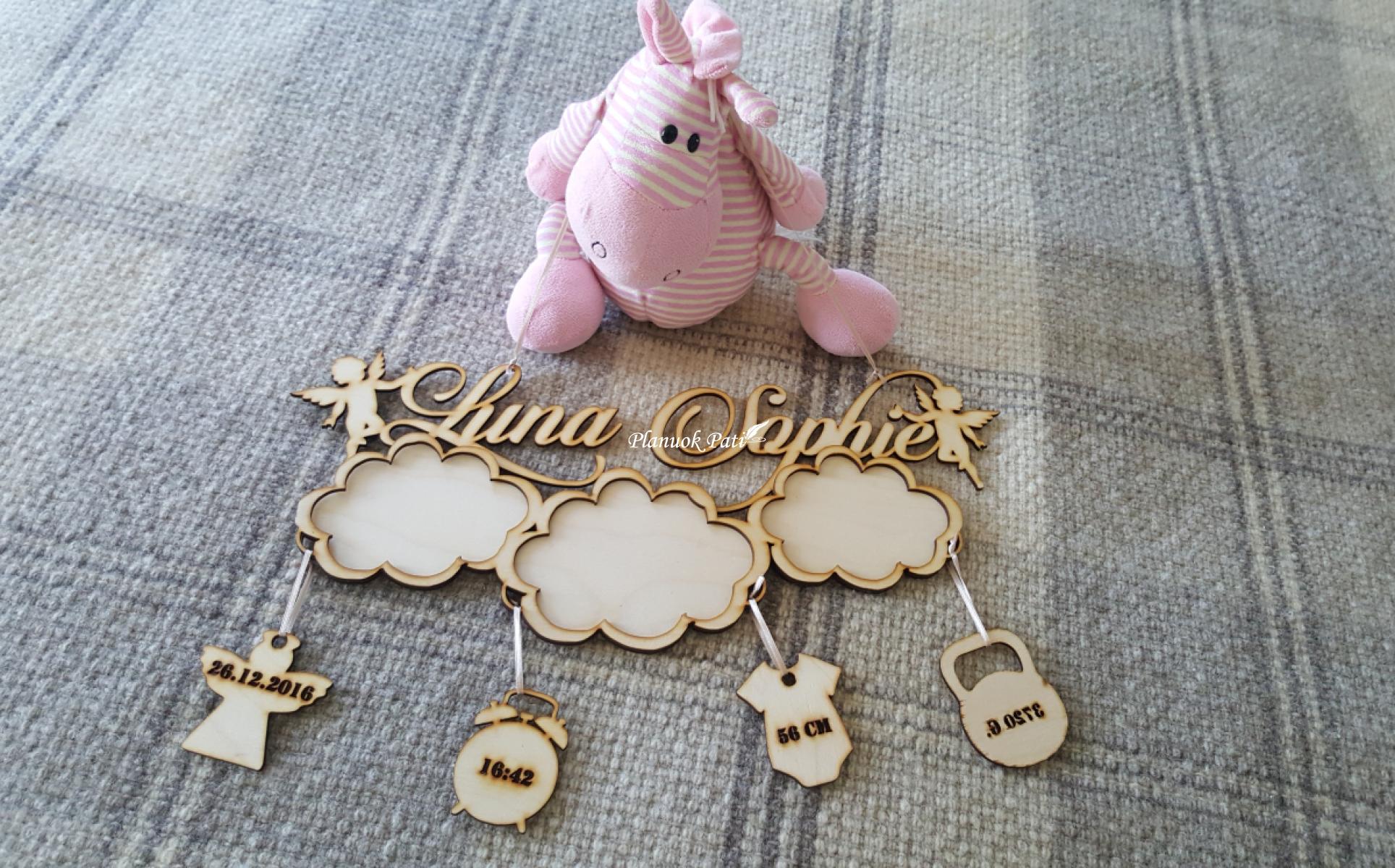 Vaikučio vardas su gimimo informacija