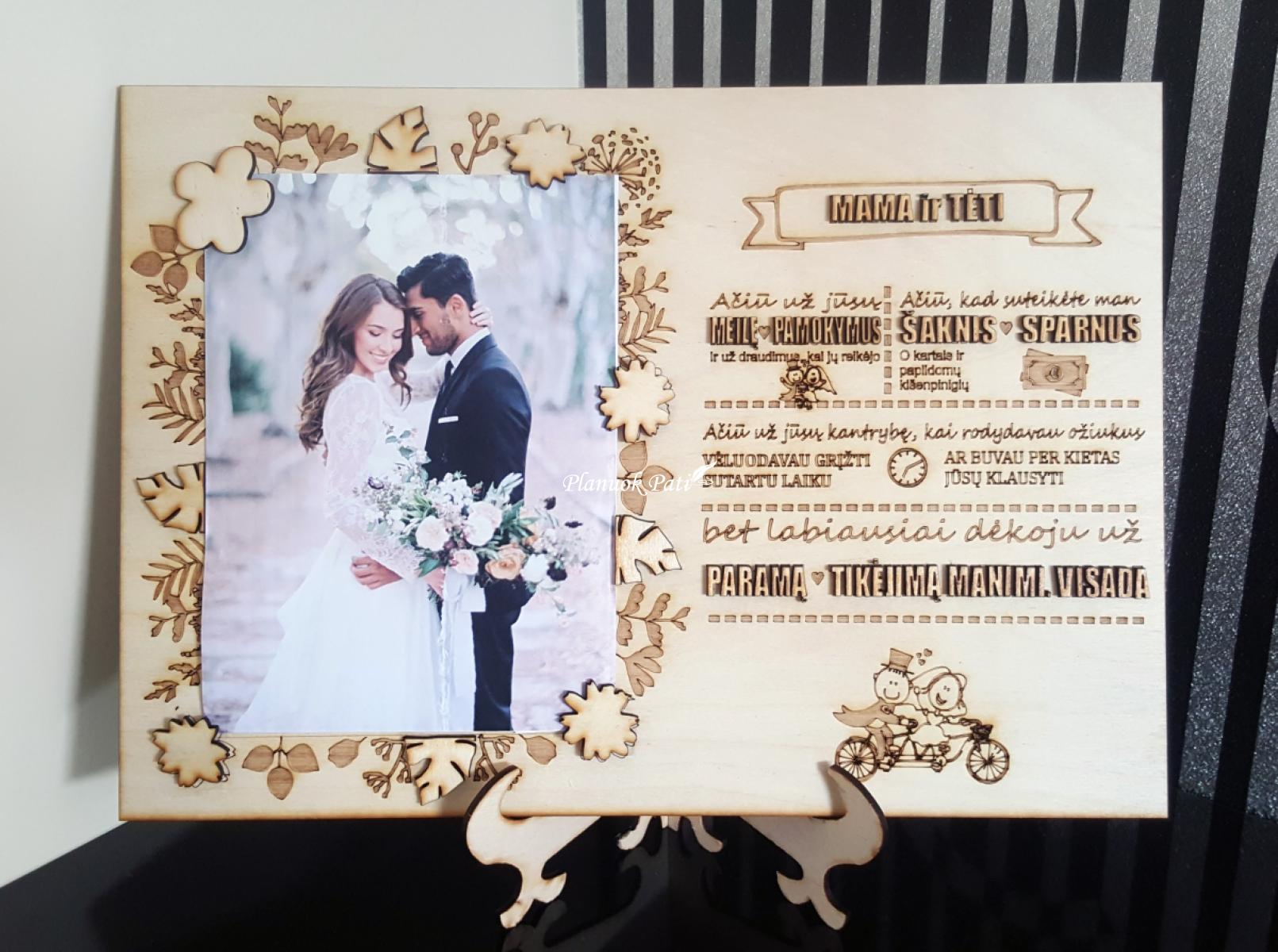 Padėka tėvams - rėmelis nuotraukai - Dviratukas
