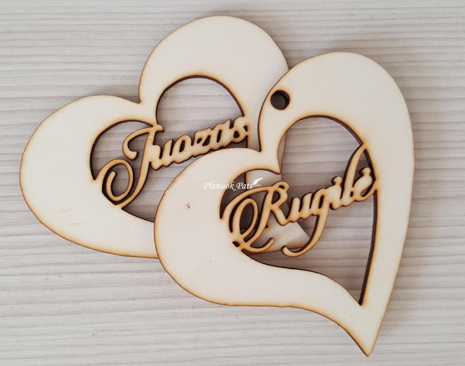 Širdelės su vardais - Širdžių surakinimui