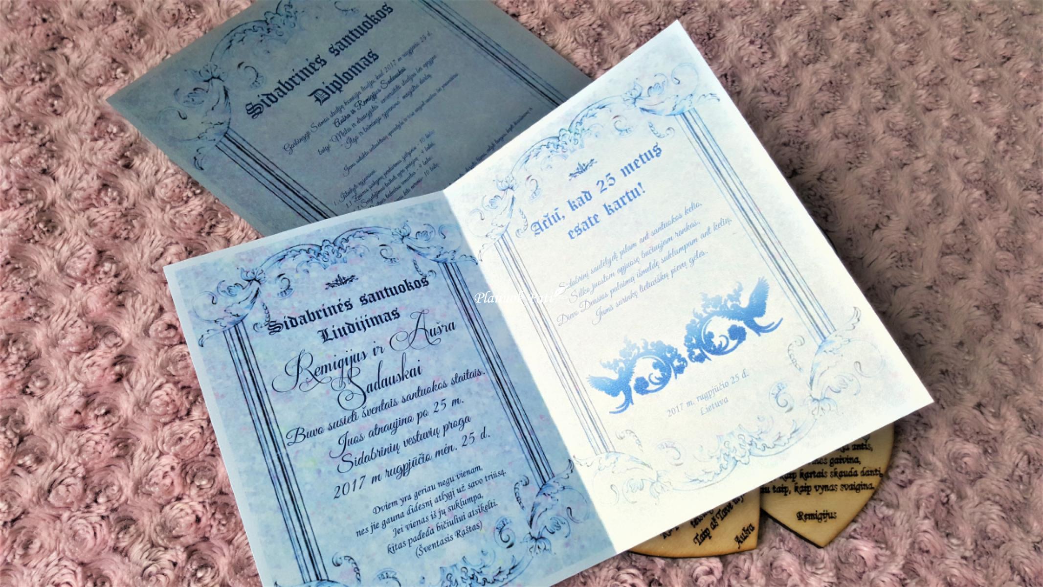 Sidabrinių vestuvių komplektas