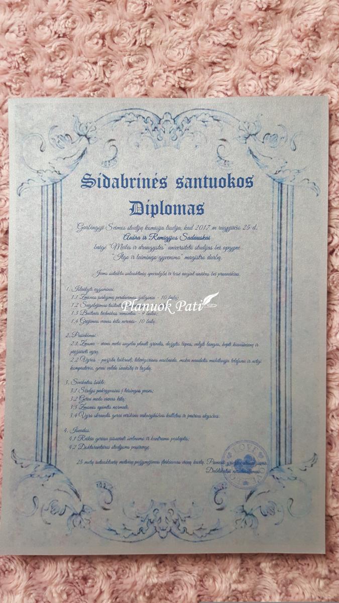 Sidabrinių vestuvių komplektas