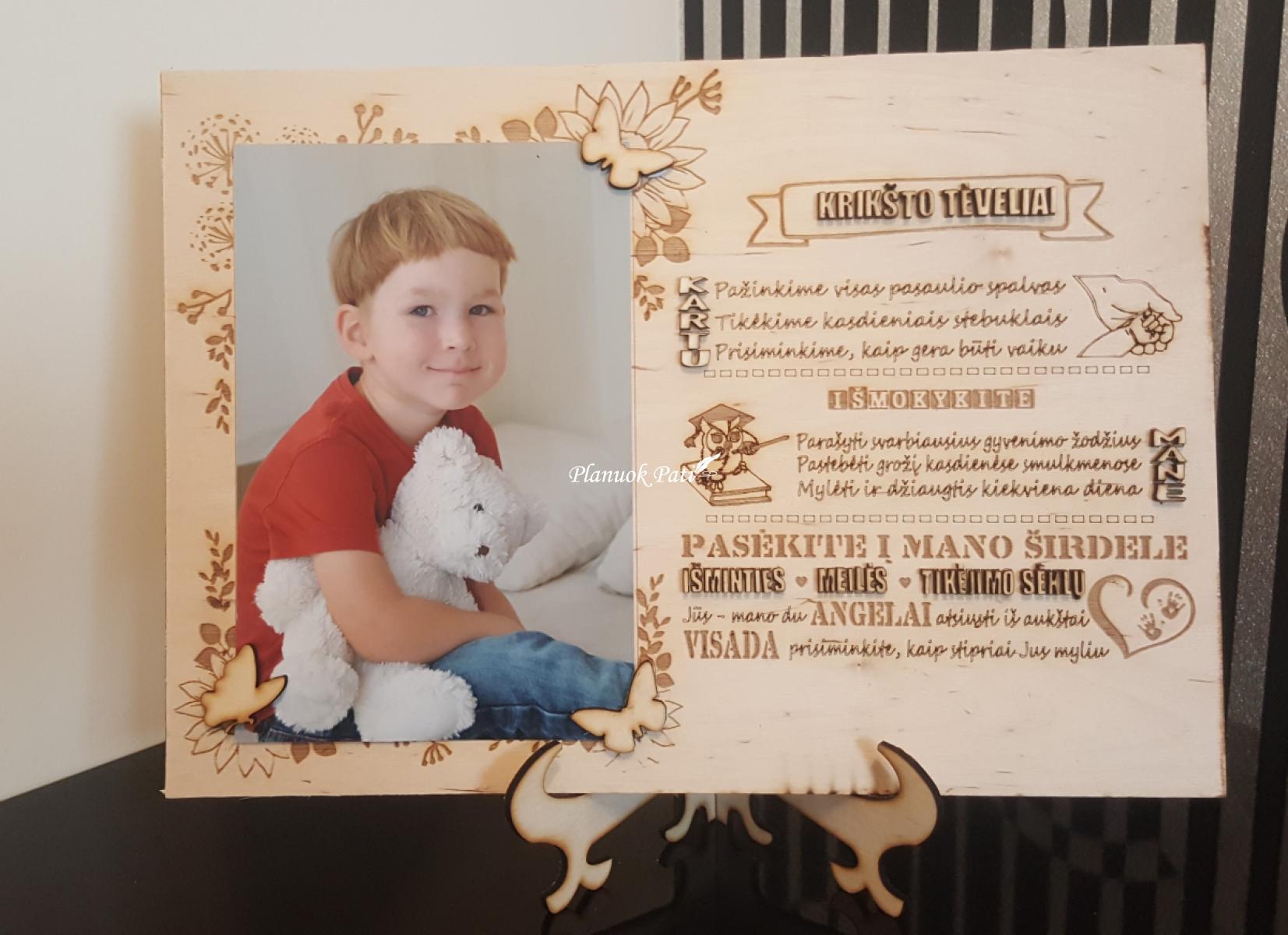 Padėka krikšto tėveliams su nuotrauka