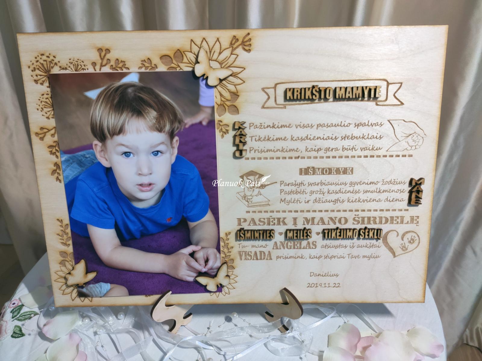 Padėka krikšto tėveliams su nuotrauka