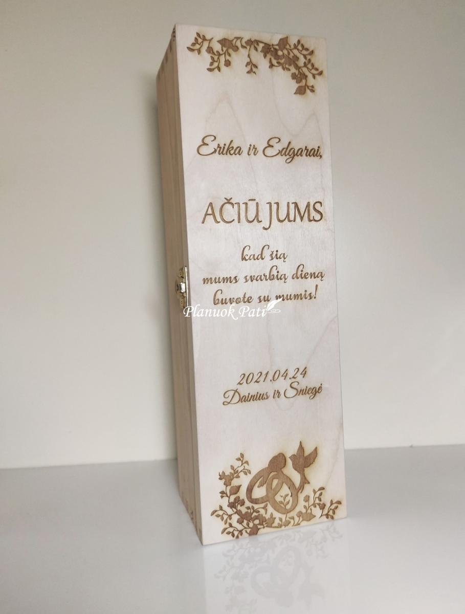 Padėka-dovana liudininkams/piršliams - vyndėžė