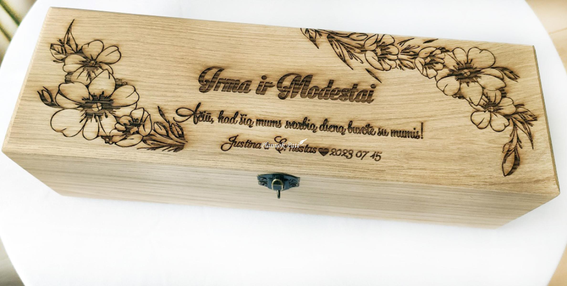 Padėka-dovana liudininkams/piršliams - vyndėžė