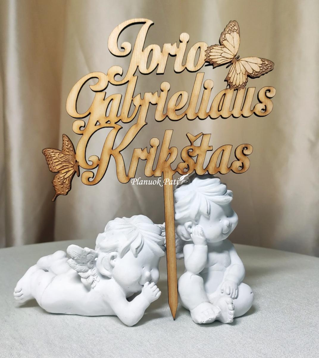 Vardinis krikštynų torto smeigtukas