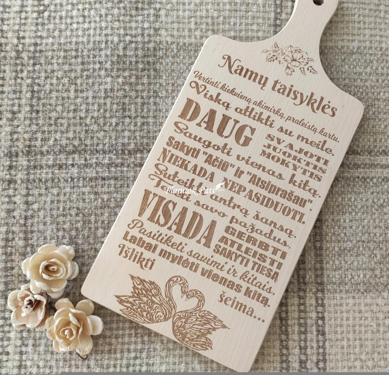 Lentelė - laimingų namų taisyklės